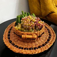 سبدهای حصیری با تنوع و رنگ شاد در اندازه های مختلف