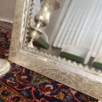 آیینه شمعدان برنج ابکاری نقره|آینه|پردیس, فاز ۱|دیوار