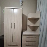 ست تخت با تشک رویا فنری کمد دراور و بوفه شیشه ای|تخت و سرویس خواب|تهران, نیروی هوایی (پیروزی)|دیوار