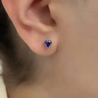 پیرسینگ قلب بنفش نقره اصل