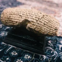 منشور کوروش و  مجسمه آن همراه  انگشتر اسکلتی|مجسمه، تندیس، ماکت|لار, |دیوار