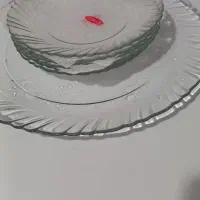 ظرفای شیشه ای دیس و بشقاب میوه و مرغ خوری