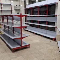 ،قفسه،بندی، سینی سفید طوسی پایه قرمز سفید