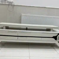 میز تلویزیون با اینه وشمعدان و فرش ۶متری