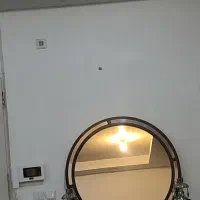 آینه گرد مشکی نقره ای