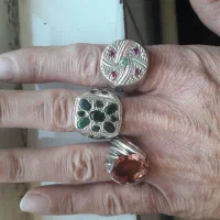 انگشترنقره جواهری وعقیق