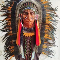 مجسمه دیوارکوب صورتک سرخ پوست|تابلو، نقاشی، عکس|شیراز, شهرک جماران|دیوار