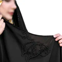 چادر مشکی عربی جواهردوزی پروانه(تنوع پارچه)کد12062