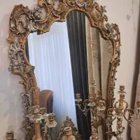 آینه شمعدان وآباژور ومیزتلفن وتابلوچوبی|کلکسیون اشیاء عتیقه|قدس, شهرقدس|دیوار