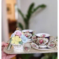 سبد گل چینی  سینی چای