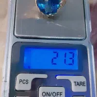 انگشتر نقره اصل توپاز آبی اصل|جواهرات|بندرعباس, |دیوار