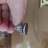 انگشتر نقره مردانه عقیق و شجر رگه طبیعی