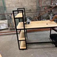 میز قفسه دار با آهن سنگین و. ورق mdf
