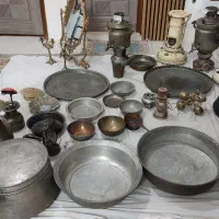 دیگ مسی قدیمی عتیقه سماور برنجی سینی کنگره تشت