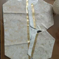 رومیزی مخمل طلایی نسکافه ای نو