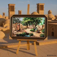 تابلو فرش چاپی چهره|تابلو فرش|آران و بیدگل, |دیوار