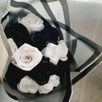 دسته گل ربانی مشکی سفید|گل مصنوعی|تربت جام, عیدی آباد|دیوار