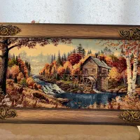تابلو فرش منظره پاییزی با قاب چوبی|تابلو فرش|بابل, |دیوار