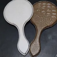 آینه دستی زنانه آرایشی چرم طبیعی دست دوز|آینه|تبریز, |دیوار