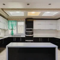 کابینت متراژ بالا(۱۸متر) باهود سینک ومیز ناهارخوری|آب‌چکان و نظم‌دهنده ظروف|تهران, اختیاریه|دیوار