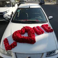 تزئین ماشین عروس اجاره ای گل مصنوعی|گل مصنوعی|تبریز, |دیوار