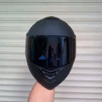 کلاه کاسکت فک متحرک مشکی مات|قطعات یدکی و لوازم جانبی|رشت, دروازه لاکان|دیوار