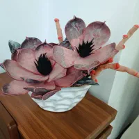 گل مصنوعی گلدان سفالی