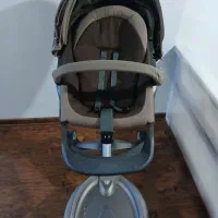 کالسکه و لوازم جانبی و لباس بچه و صندل نو