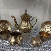 سرویس پذیرایی برنجی هندی.کاملا نو|ظروف سرو و پذیرایی|گنبد کاووس, |دیوار