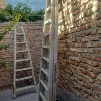 نردبان دوطرفه چوبی