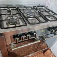 اجاق گاز فردار استیل ۵ شعله تکنو در حد نو دو فر|اجاق گاز و لوازم برقی پخت‌وپز|پاکدشت, پاکدشت (مامازند)|دیوار