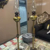 جفت چراغ موشی نفتی برنزی بلند