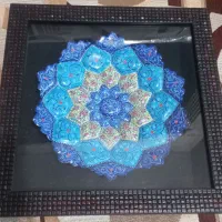 بشقاب مینا کاری سایز ۲۰ به همراه  قاب قیمت ۳۵۰