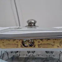 سوفله خوری و دوعدد دیس چینی مارک زرین