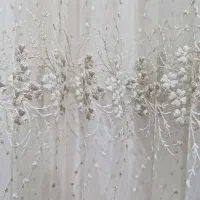 دو عدد پرده توری گلدوزی جفت کوتاه 2 متر در 2 متر