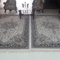 سه تخته فرش۱۲۰۰ شانه کرم تافته هزارگل گلستان کاشان|فرش|الوند, |دیوار