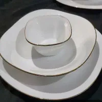 پلو خوری و خورشت خوری لب طلا مربع مارک پارس اوپال