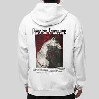 هودی سفید با چاپ باکیفیت