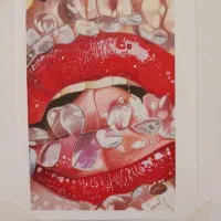 طراحی لب با مداد رنگی