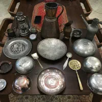 ظروف مسی قدیمی،برنجی،ورشو،فانوس،نوربلین زنگ اخبار