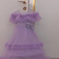 پیراهن پرنسسی ژپون دار دخترانه نو