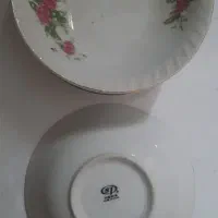 بشقاب گلسرخی مال جهیزیه نو