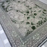 فرش سبز آبی جدید ۱۲۰۰ شانه وینتیج جدید