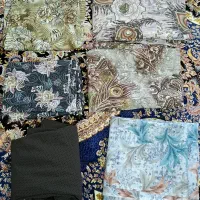 پارچه چادر رنگی طلا کوب و نقره کوب و...