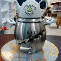 کتری وقوری استیل وطلایی|قوری، کتری، قهوهساز دستی|قم, علی آباد سعدگان|دیوار