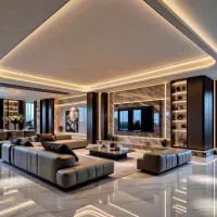 کاغذکفپوش پارکت کناف تی وی وال قرنیزماربل رنگ پرده