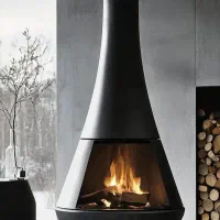 شومینه معلق هیزمی  دوجداره مناسب ویلا