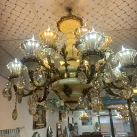 لوستر برنجی آبکاری شده|لوستر و چراغ آویز|رشت, آتشگاه|دیوار