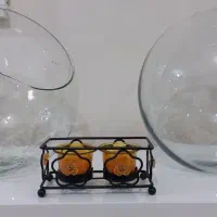 ۲ عدد تنگ بلوری بزرگ ضخیم با قطر دهانه ۱۸ سانت
