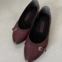 کفش چرم طبیعی زرشکی